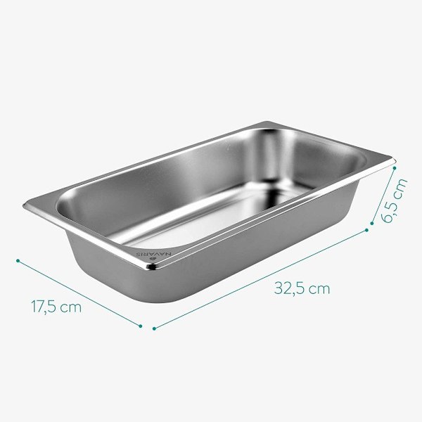Brødsæt i rustfrit stål 3 dele - 3x skål til panering 32,5x17,5x6,5 cm