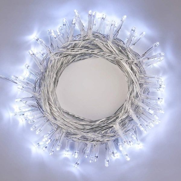 Kule hvite LED-lyskjeder, 80 LED, vanntett, innendørs/utendørs KLB