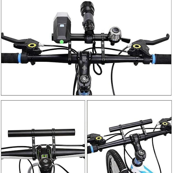 Cykelförlängningsfäste Dubbel Bergscykel Ficklampa Hållare Styre Cykel KLB