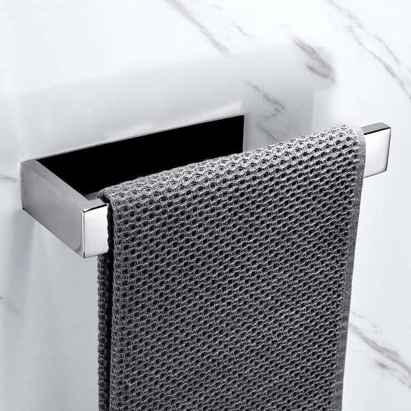 Pyyherengas Pyyheteline, 304 Ruostumatonta Terästä Pyyheteline WC Kylpyhuone Tarvikkeet (Ei Porausta, Hopea) KLB