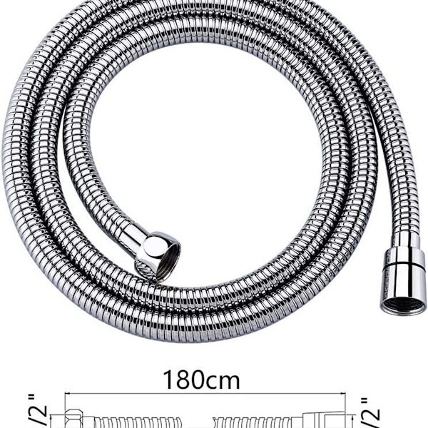 G851-20, universel bruseslange (G1/2 tommer, 2 m), anti-twist & anti-kink bruseslange