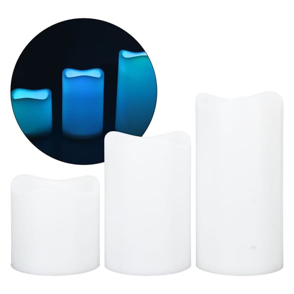 3 stk. LED stearinlys med timer, flere tilstande, elektronisk RGB KLB