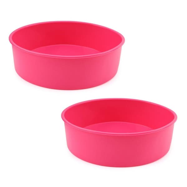 8\" Rund Silikon Kageform Rund Bage Rose Rød Brødform KLB