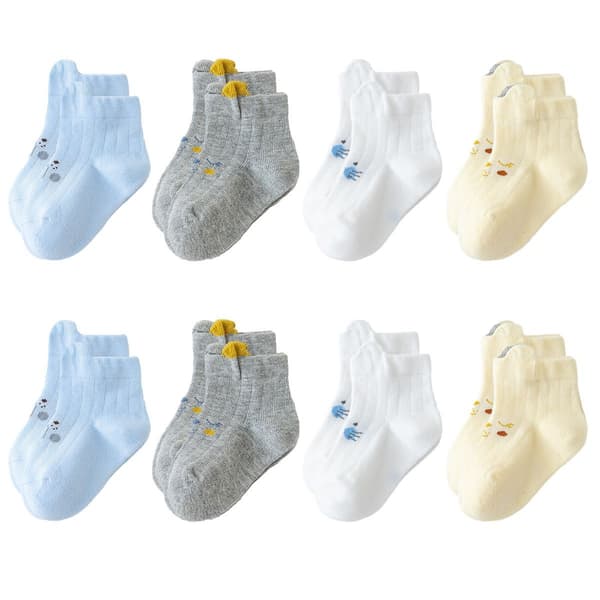 Otte par babystrømper til søde drenge på 0 til 3 år og 10-12 cm KLB