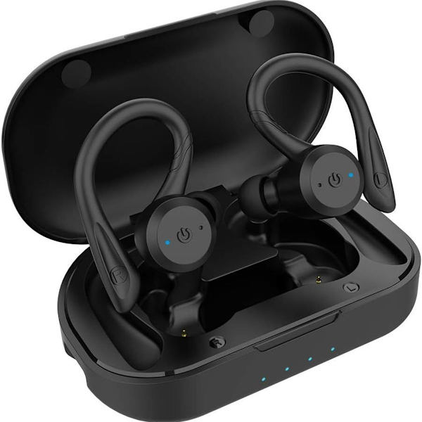Sport In-Ear TWS-hodetelefoner True Wireless Bluetooth 5.0 Svart
