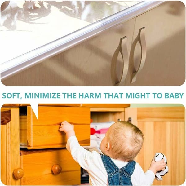 Transparenta möbelkantsskydd, 6M förklistrad silikon babyskydd, skåpkant och hörnskydd för barnsäkerhet KLB