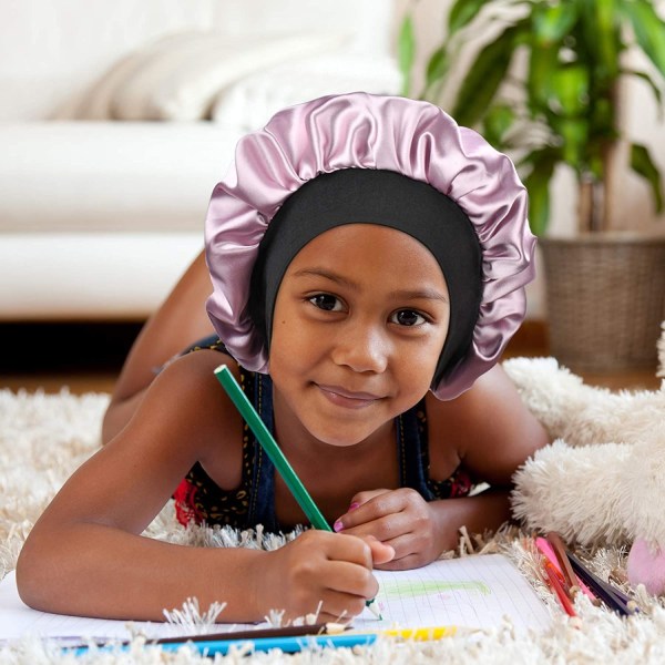 Satiininen leveänauhainen cap unihattu Sleeping Bonnet Hat -hiustenhoitolaisille lapsille ja lapsille