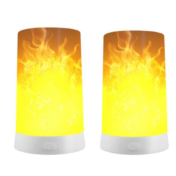 LED-flammeffektlampa, uppladdningsbar batteridriven USB-flamlampa,