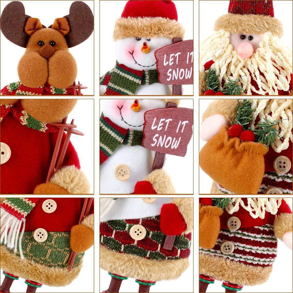 Siddende julemand, snemand, rensdyr, juledekoration KLB
