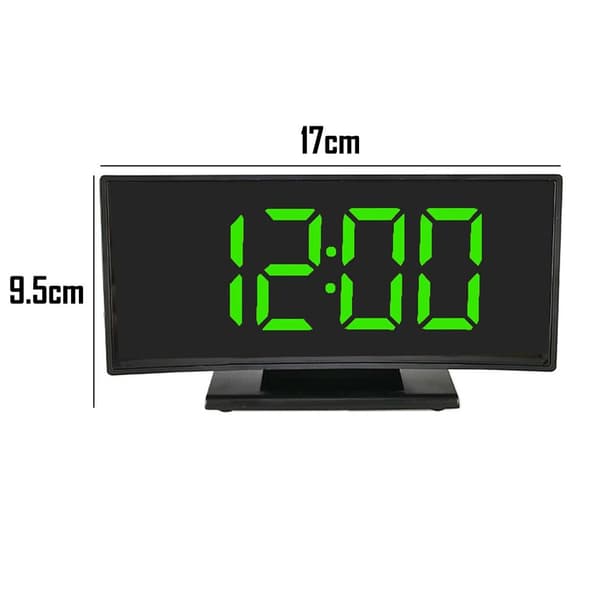 Suuri näyttö LED digitaalinen herätyskello elektronisella kellolla vihreä
