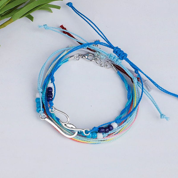 Dame bølge armbånd, flettet fiskekrog bølge