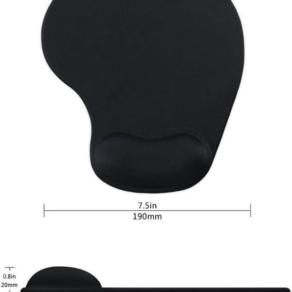 Kontormusematte med gelhåndleddstøtte - Ergonomisk spill 03Svart