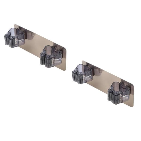 Väggmonterat kvasthållare, 2-pack, arrangör för mopp och kvast KLB