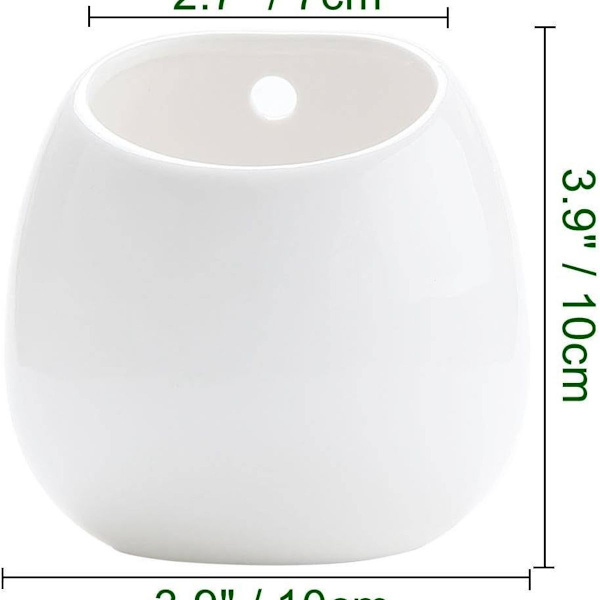 Blomkruka Väggmonterad Blomkruka Vit 10cm Keramik Set om 2 Väggdekor KLB