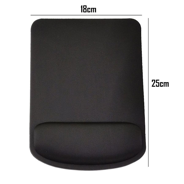 Musematte med håndleddsstøtte, håndlaget ergonomisk musematte svart