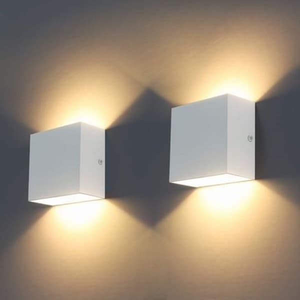 2-pack 6W LED-vägglampor för vardagsrum, sovrum, matsal, varmvit