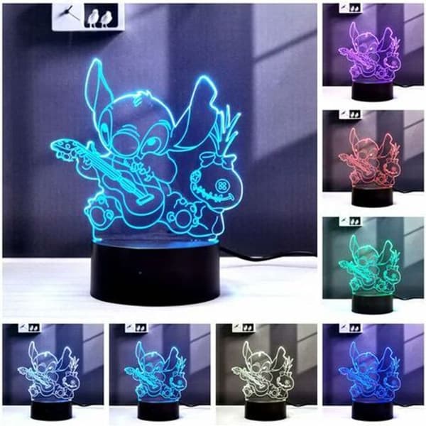 Litzee 2 i 1, Lilo och Stitch, 3D illusion anime LED-lampa, KLB