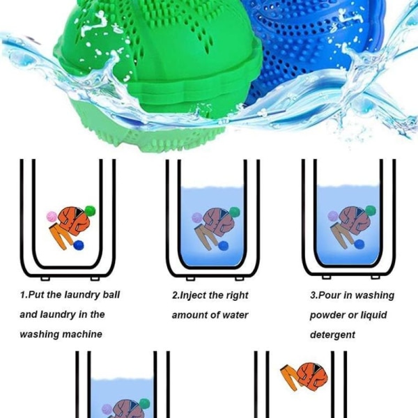 Pakke med 3 miljøvenlige vaskekugler, 1000 genanvendelige