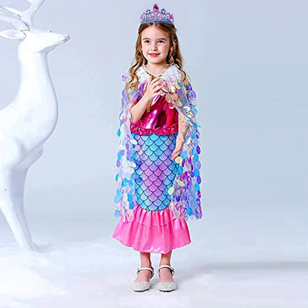 Glitter Havfrue Pandebånd med Prinsesse Net til Hår Havfrue Temafest Tilbehør Festartikler Pandebånd (Lilla)