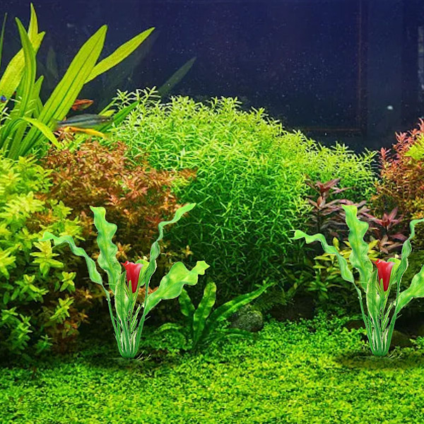 10 stk. Kunstige akvarieplanter i plast, grønne KLB