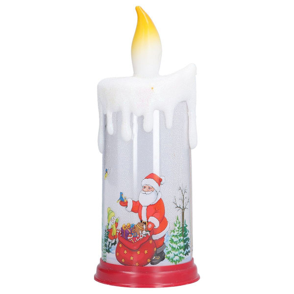 Flamlösa jul-ljus, LED-simulerad låga, tomten KLB