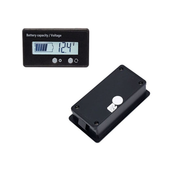 12v24v36v48v60v72v Batteriindikator Batterivoltmåler LCD-voltmeter Elektrisitetsmåler Elektrisk Batteribil, 1 stk, Hvit KLB