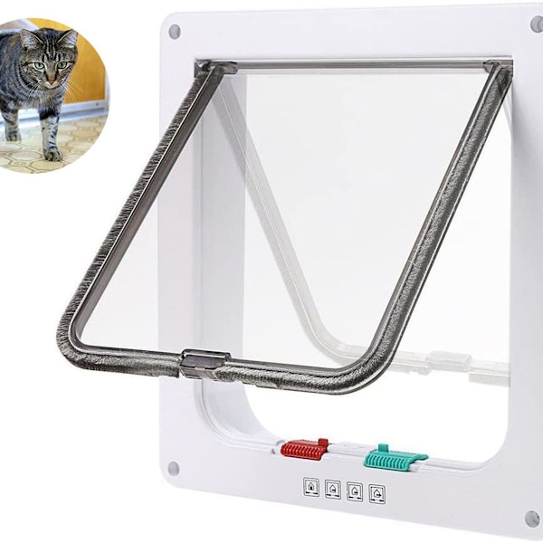 Kattlucka hundlucka 4-vägs magnetisk stängning för S 19,7 * 19 * 2cm KLB