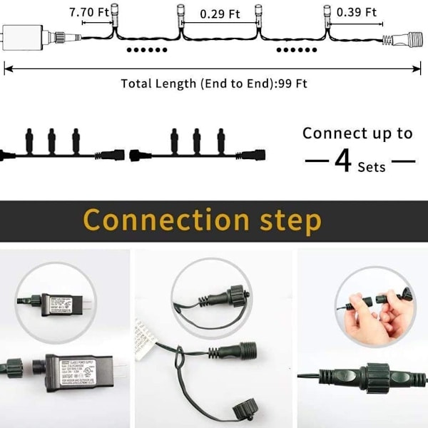Globlampor 15m 112 LED Färgade Fe-lampor KLB