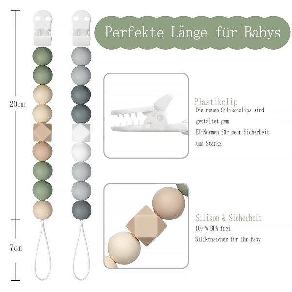 Sutteholder til drenge og piger, sutteclips, silikone bidering, sutte KLB