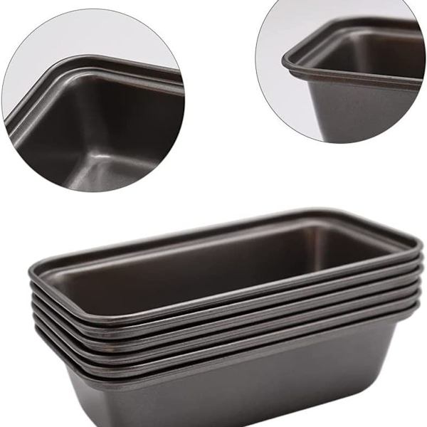 Brødform, 6 mini non-stick brødforme og brødform, kulstofstål brødform til