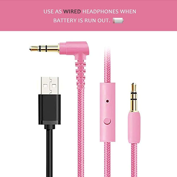 Bluetooth-hovedtelefoner Katteøre LED Trådløs Foldbar Pink