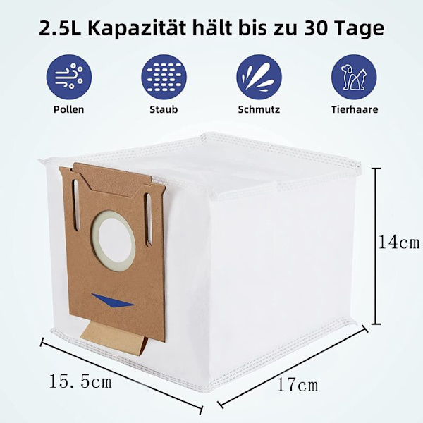 8-pack dammsugarpåsar tillbehör för Ecovacs Deebot N8 + / N8 Pro + / OZMO