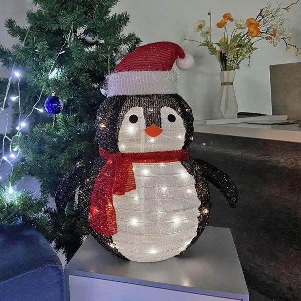 Joulu LED, Joulupukki ulkona, hehkuva lumiukko KLB