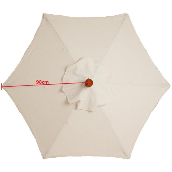 Reserveovertræk til parasol - 6 ribben - Diameter 2m - Vandtæt - UV-beskyttelse - Reservebetræk - Beige KLB