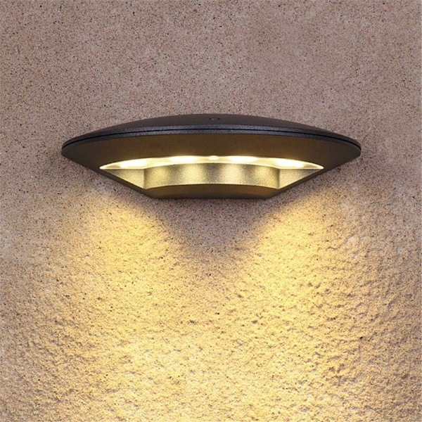 LED-seinävalaisin Ulkoseinävalaisin Musta Antrasiitti 360LM 3000K Lämmin valkoinen valo Alumiini IP65 Vedenpitävä Valaistus kuistille terassille puutarhaan käytävään (4w) KLB