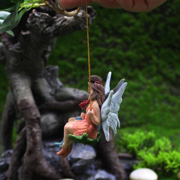 Miniatyr fe-hageparfigurer sett, fe-hage