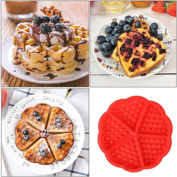 Silikon vaffelform bakeform, 2 stk vaffelkakeform, kakeform isbiter