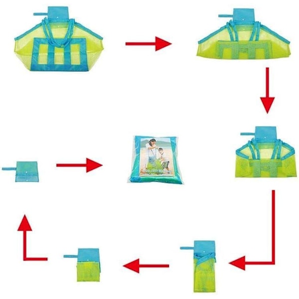 Nätstrandleksaksbag grön strandleksaksbag, stor strand