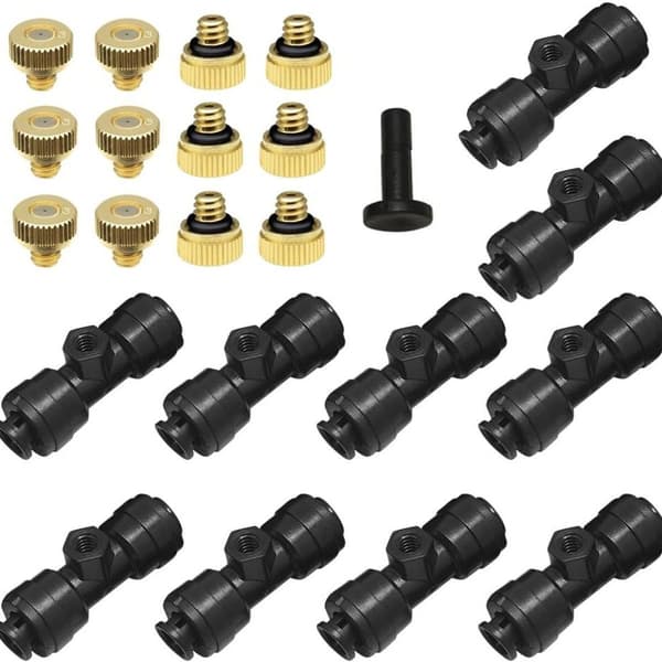 1/4'' Slip-Lock-tågedyser-sæt, 12 x messing-mister