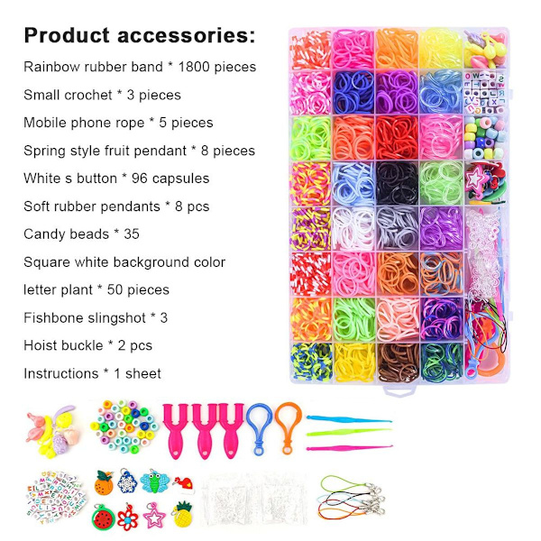Gåvor för flickor Gummiband Loom Set Barn Hantverk KLB