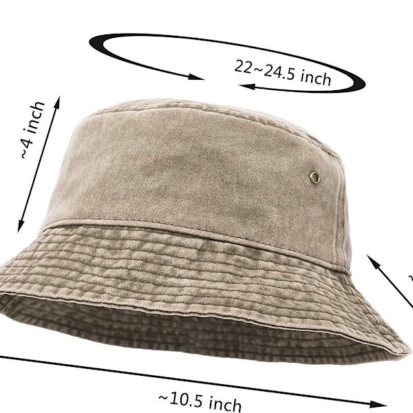 UltraKey Bucket Hat, Bredskygget Vasket Denim Bomulds Udendørs Solhat Flad Top Cap