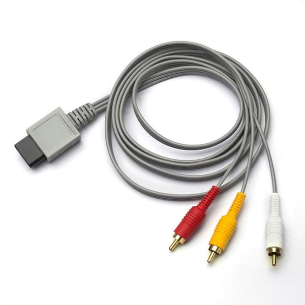 AV-kaapeli Wii Wii U:lle, 6ft Composite 3 RCA kullattu kaapeli
