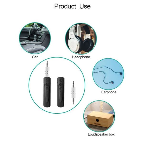 Bluetooth-mottaker, mini Bluetooth 3.5mm AUX-adapter håndfrisett KLB