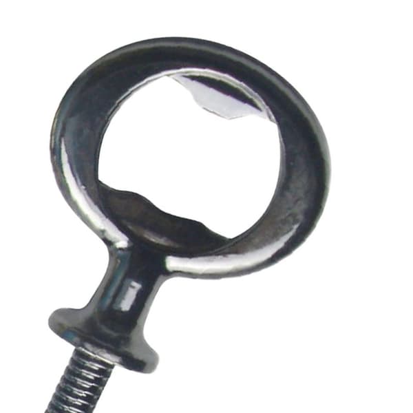 Flaskeåbner i metal, blank, flad flaskeåbner i rustfrit stål, sort