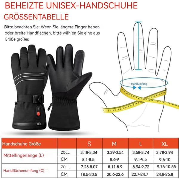 Opvarmede handsker Cykelhandsker Genopladelige handsker KLB