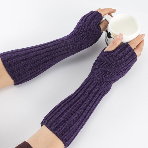 Tekoturkisranneke - Naisten sormettomat käsivarsien lämmittimet Voita violetti KLB