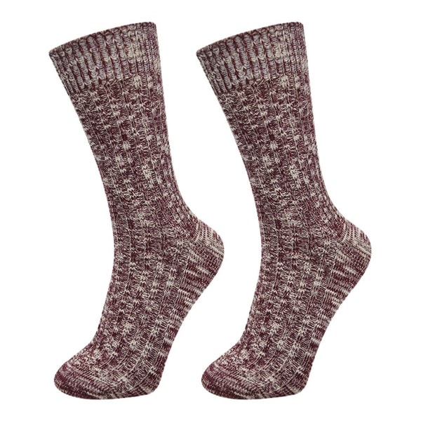 Vinter Varme Tykke Strikkede Uld Bløde Vintage Casual Crew Sokker 3 KLB