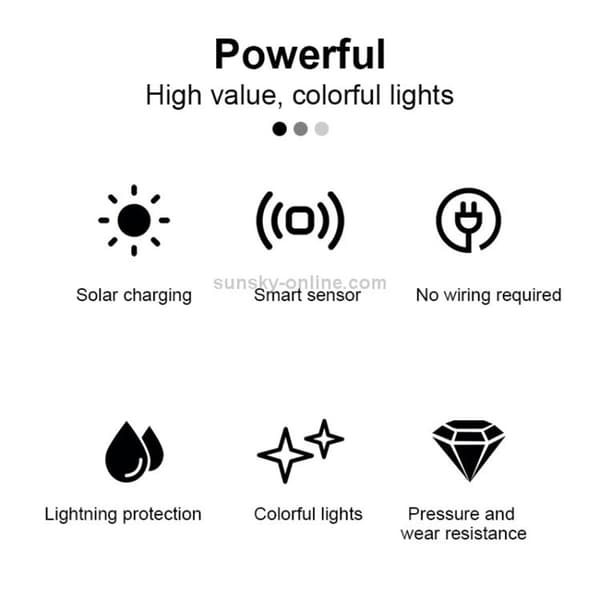 TG-JG00128 8 LED prickig lång rör solenergi utomhus vad