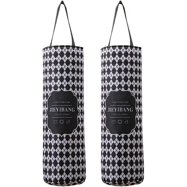 2-pack plastpåshållare, shoppingpåshållare, sopsäckar, svart