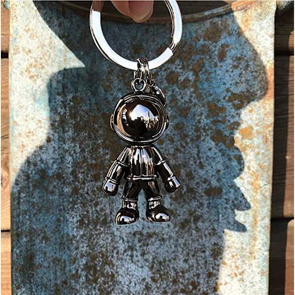 Astronaut Nyckelring (Svart) Cool Astronaut Nyckelring Robot Män Nyckelring Kvinnor Metall Bil Nyckelring Pojke Charm Nyckelring